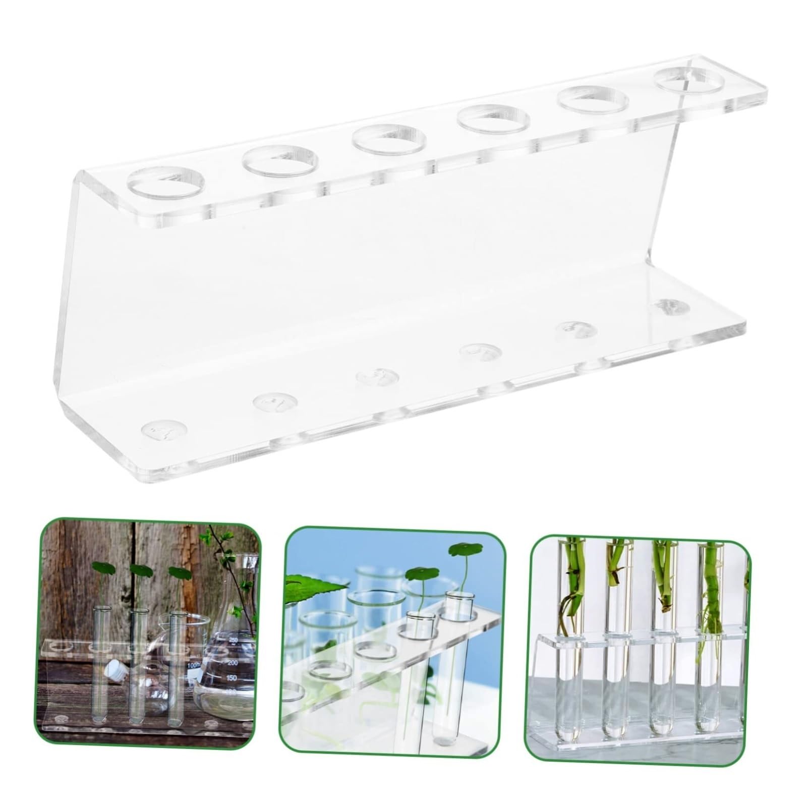 Estante de tubo de prueba de acrílico, Classroom Scientific - Soporte de exhibición for tubos ensayo (acrílico, transparente, 22 x 9 cm, 2 unidades)