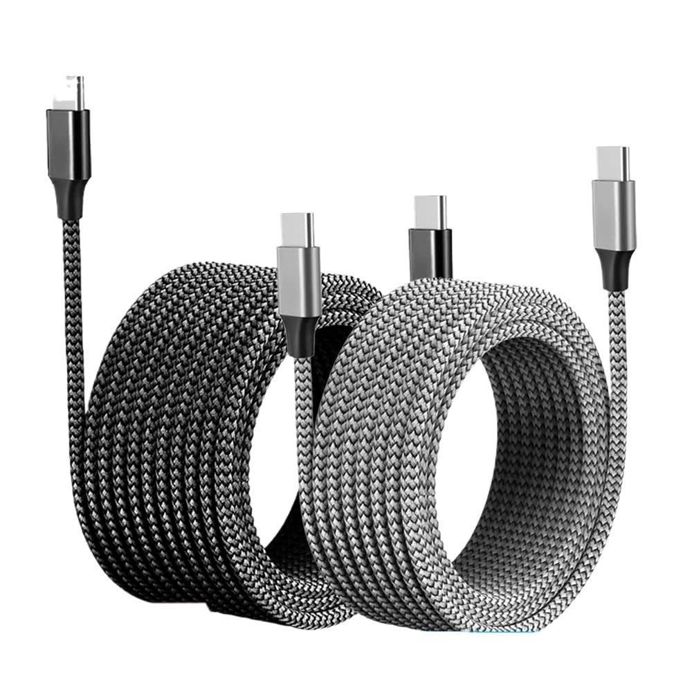 Cable de carga rápida tipo C PD de 60 W, tipo C, 300 cm, 5 m, 8 m, 10 m, cable de datos extensible (gris, 300 cm)