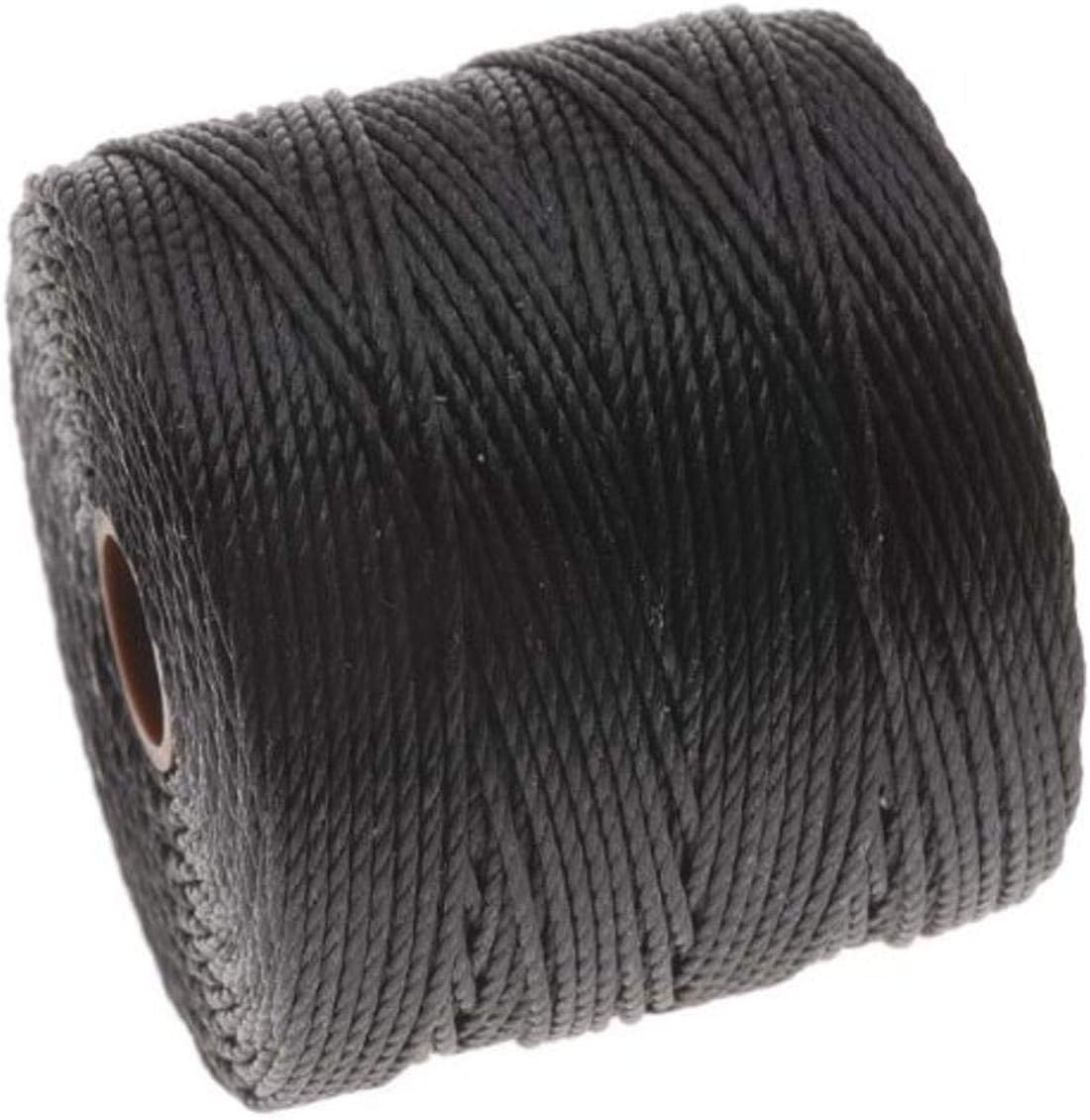Beadaholique SLBC-BK BeadSmith Super-Lon Twisted Nylon Cord, Size 18, Black