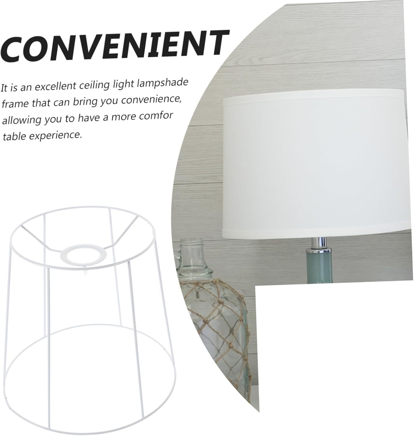 Lamp Shade Frame Socket Versatile Wire Lamp Shade Holder for Diy Pendant Chandelier and Diameter Height Random Style