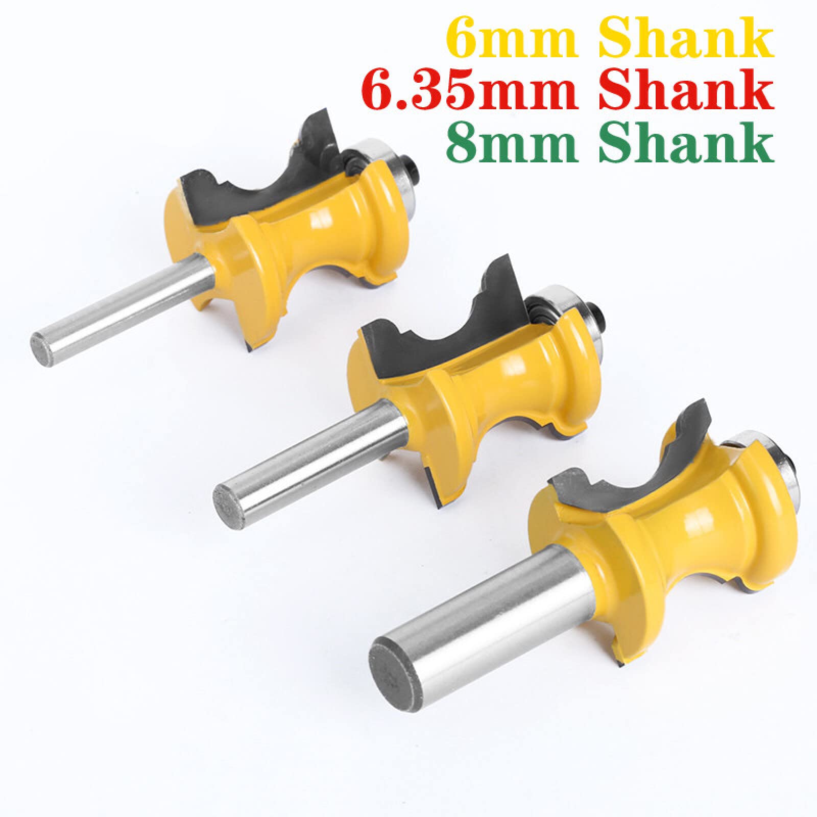 1Pc 6mm/6.35mm/8mm Shank Concave Radius Frese Convex Column Line Moulding Router Bit Cutter per la lavorazione del legno,gambo 8mm