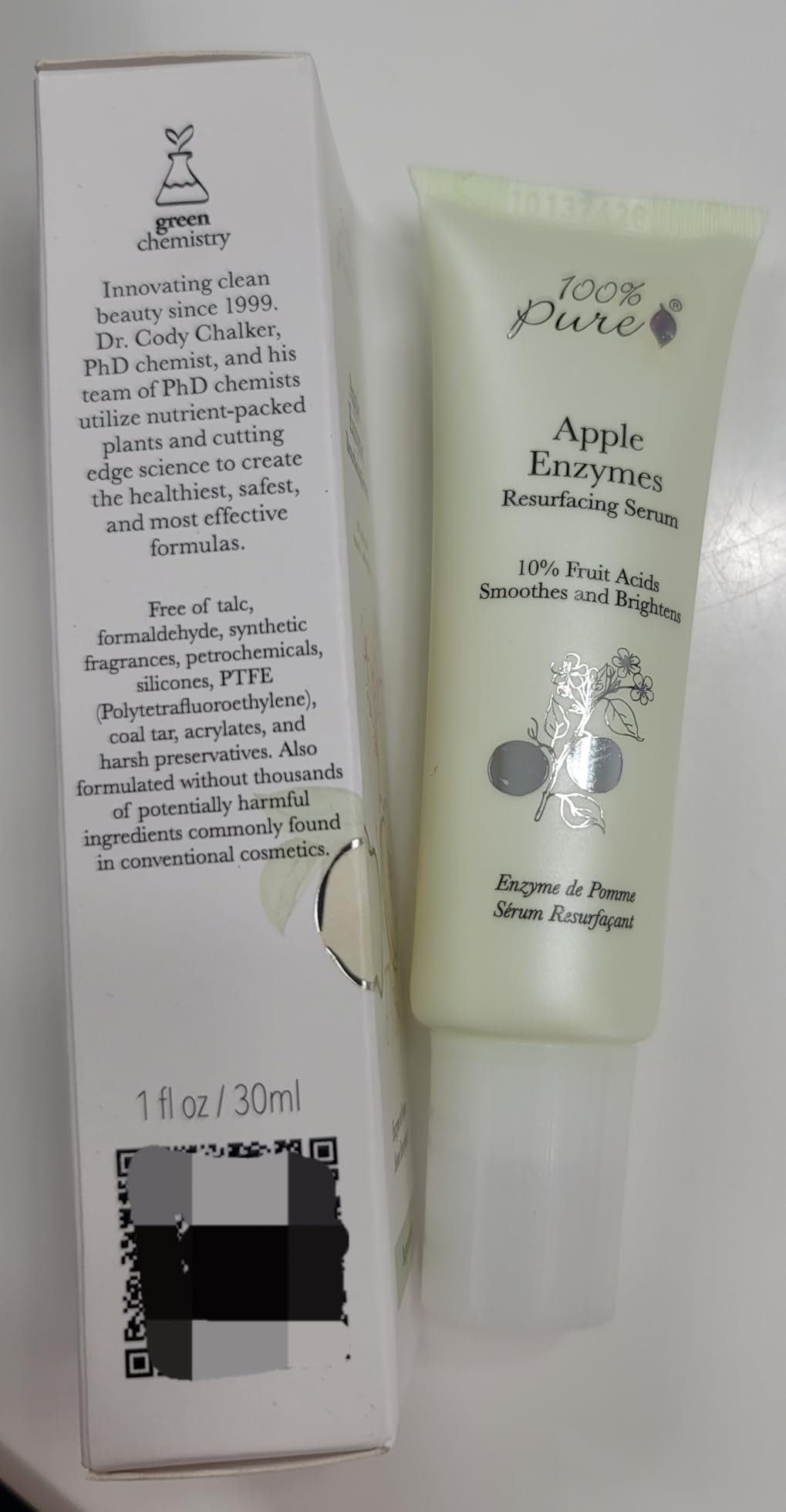 100% PURE Apple Enzyme Resurfacing Face Serum Supports the Appearance of Bright, Even Skin & Refined Pores - Hyaluronic Acid & AHA Skincare - Pineapple, Kojic Acid Gentle Face Exfoliator - 1 Fl oz