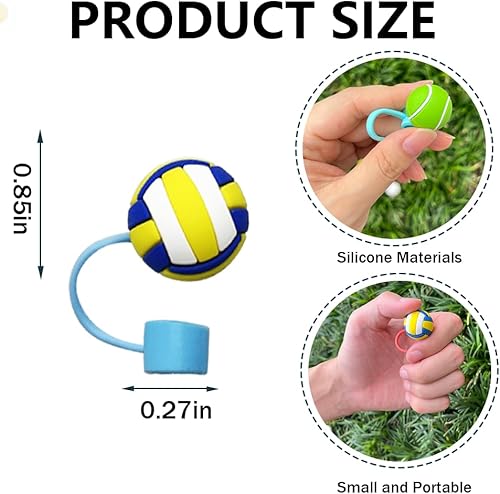 Miniatura 2 de 7 fundas de silicona para popotes de golf de 0.236 pulgadas, cubiertas para popote para vasos, tapones de paja a prueba de polvo para puntas de