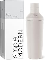 Simple Modern 20oz Insulated Cocktail Shaker Set with Jigger Lid - Stainless Steel Boston Shaker for Martinis & Mocktails, Almond Birch