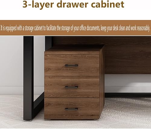 Miniatura 6 de Escritorio industrial moderno de madera maciza para computadora escritorio largo multifuncional de pino de 20in cuaderno de oficina en casa