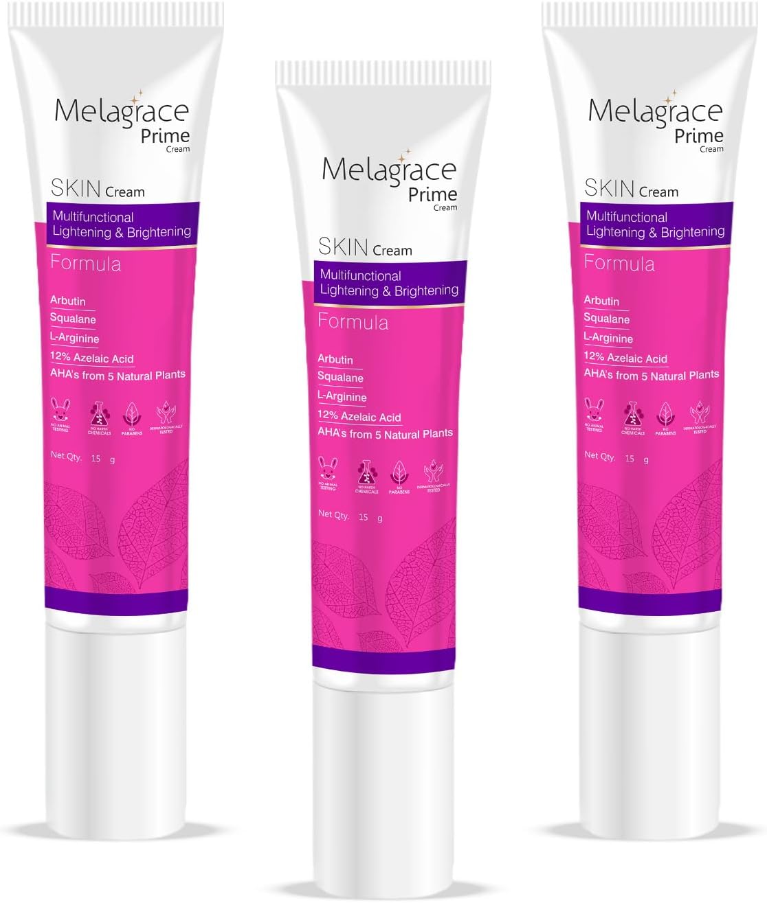 Melagrace Prime Cream 15g | Multifunctional Skin Brightening & Lightening Formula | Exfoliates & Clears Pores | Azelaic Acid Fades Pigmentation & Acne Spots | For Bright, Glowing Skin (Pack of 3)