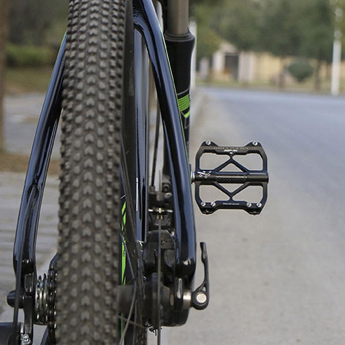 Pedale Bicicletta in Lega di Alluminio con Cuscinetto, Nero