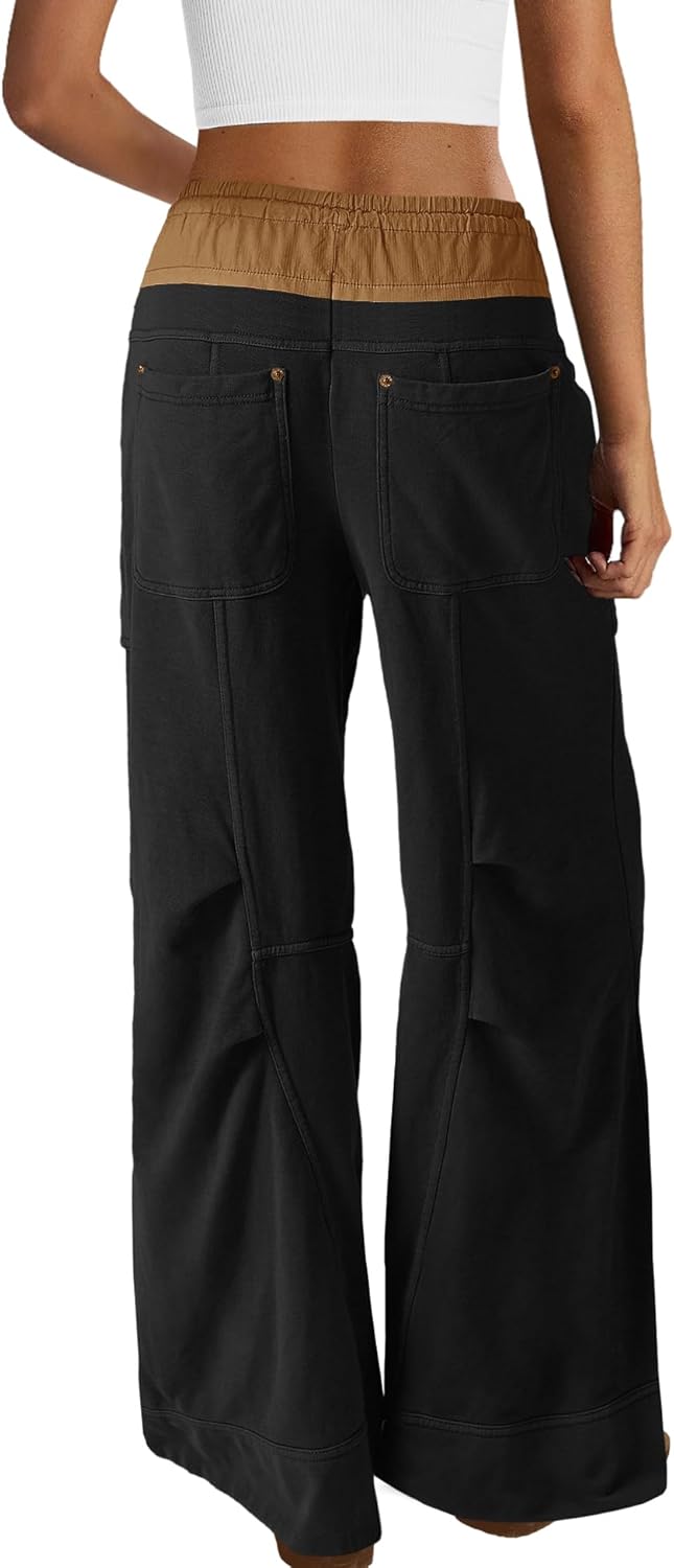 Nirovien Baggy Sweatpants Women Sweats Loungewear Pants High Waisted Wide Leg Pants Athletic Joggers(Black,XL) - Image 4