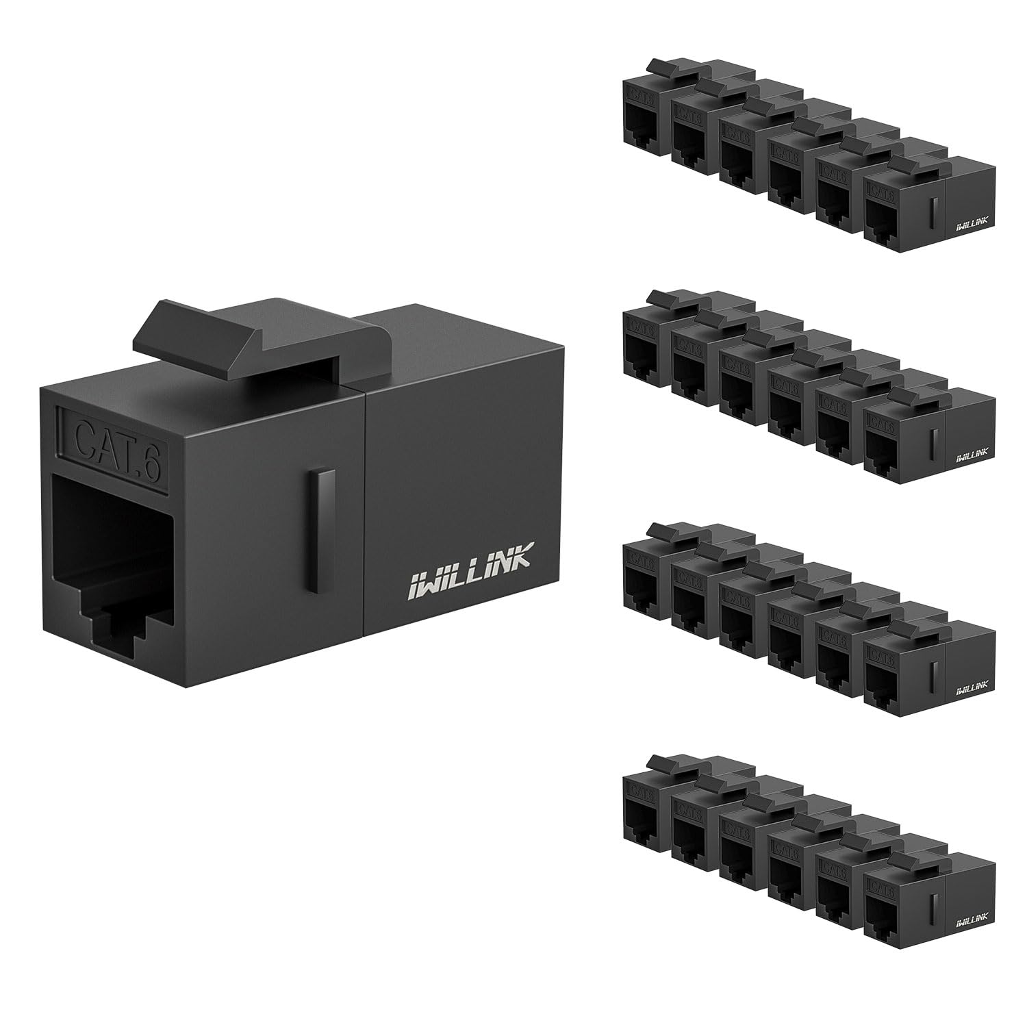 iwillink Cat6カプラー RJ45 25個 シルバー シールドカプラー Cat6カプラー RJ45 Cat6シールドカプラー 25個パック シルバー
