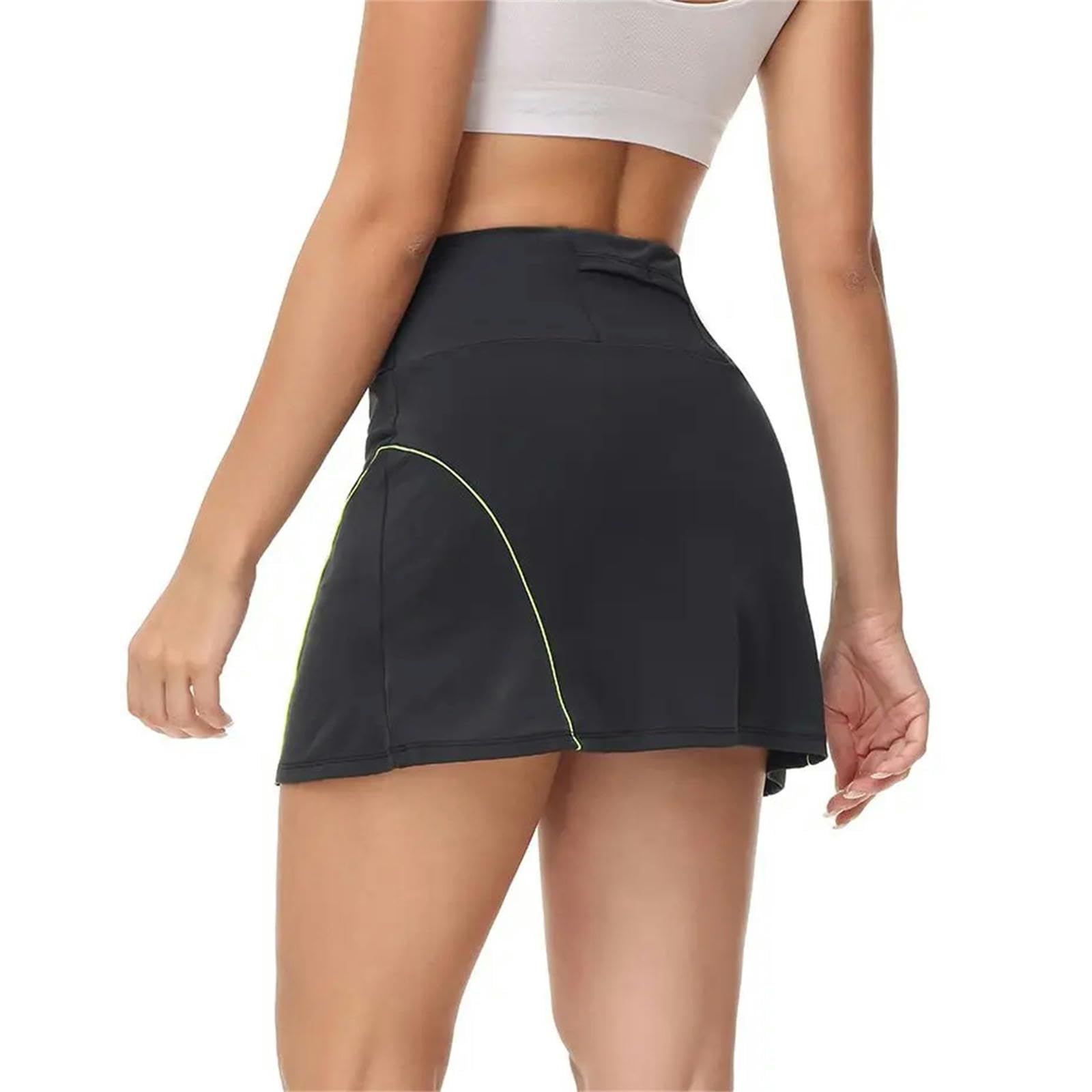 Gonna Tennis Donna Gonne da Tennis delle Donne Pantaloncini Interni Vita Leggera Allenamento Sportivo Tempo Libero Skorts Atletiche con Tasche-Bianco-XXL