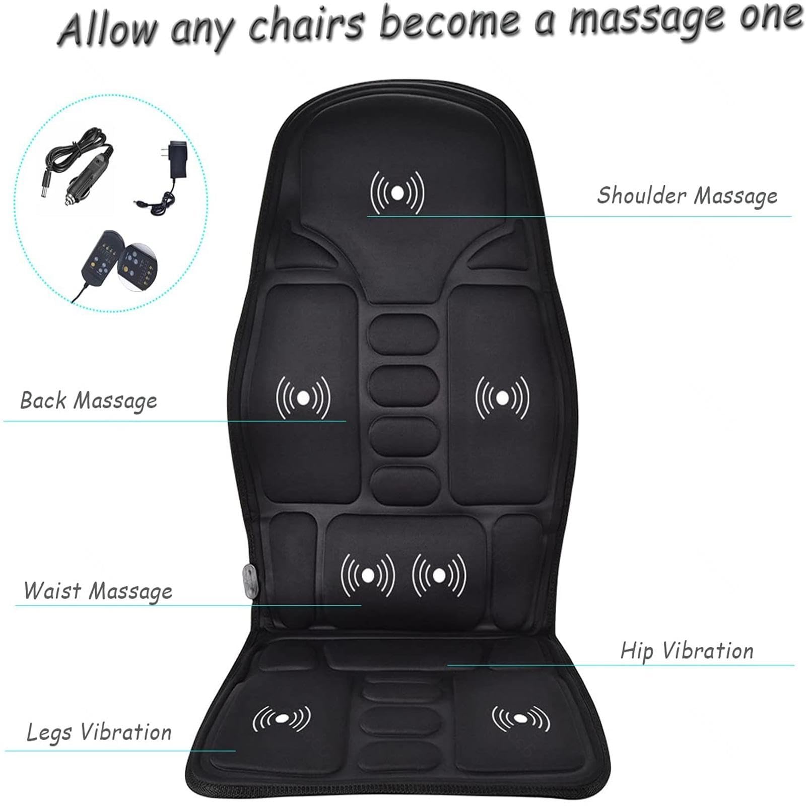 Sedile Massaggiante Auto 12v, con Schienale, Sedia Massaggio Materasso Massagiante per Camion,Barca