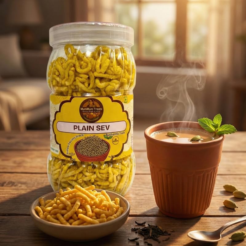 Image of MumMum Treats Plain Sev 200g | Crunchy Indian Namkeen | Traditional Savory Snack for Tea & Snacks Time