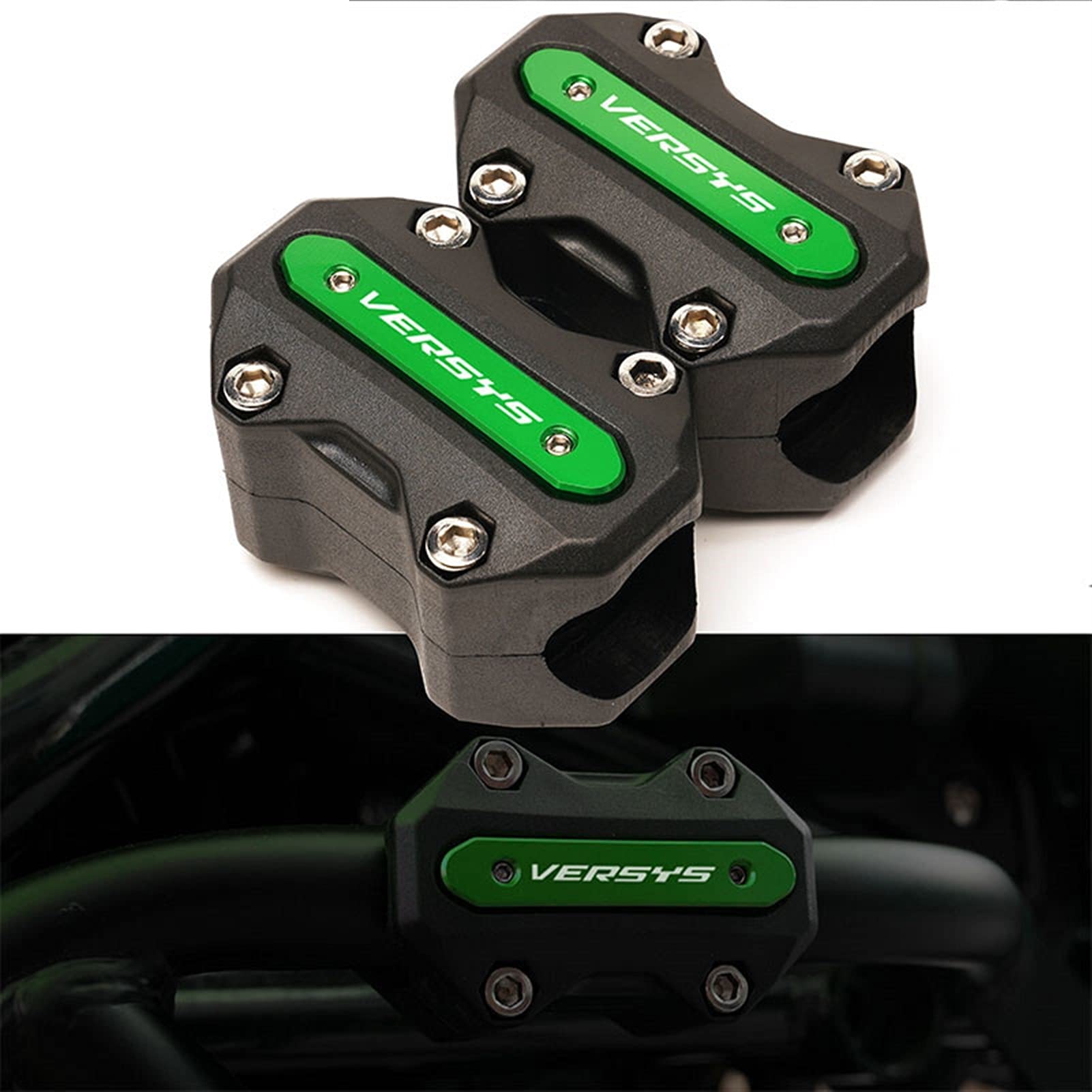 Accessoires de Protection Contre la Moto Guardeur Moteur pour Kawasaki Versys 650 1000 X300 2008-2019 2020 2021 Moto Bar Crash Bar Bloc décoratif (Color : Black)