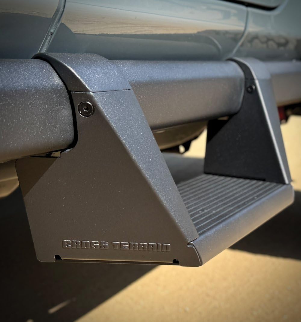 NXTGEN Cross Terrain Removable Steps – Compatible with Jeep Wrangler JL & Gladiator JT (2018–Present) – Clamp-On Drop Steps, Powder-Coated Steel, 2-Pack