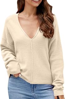 Corset Tops for Women Casual Long Sleeve Knit Tops Red Deep V Neck Sweatshirt Women Soft Solid Color Basic T Shirt Blouse Sports Workout Tops Going Out Gym Tops for Women UK