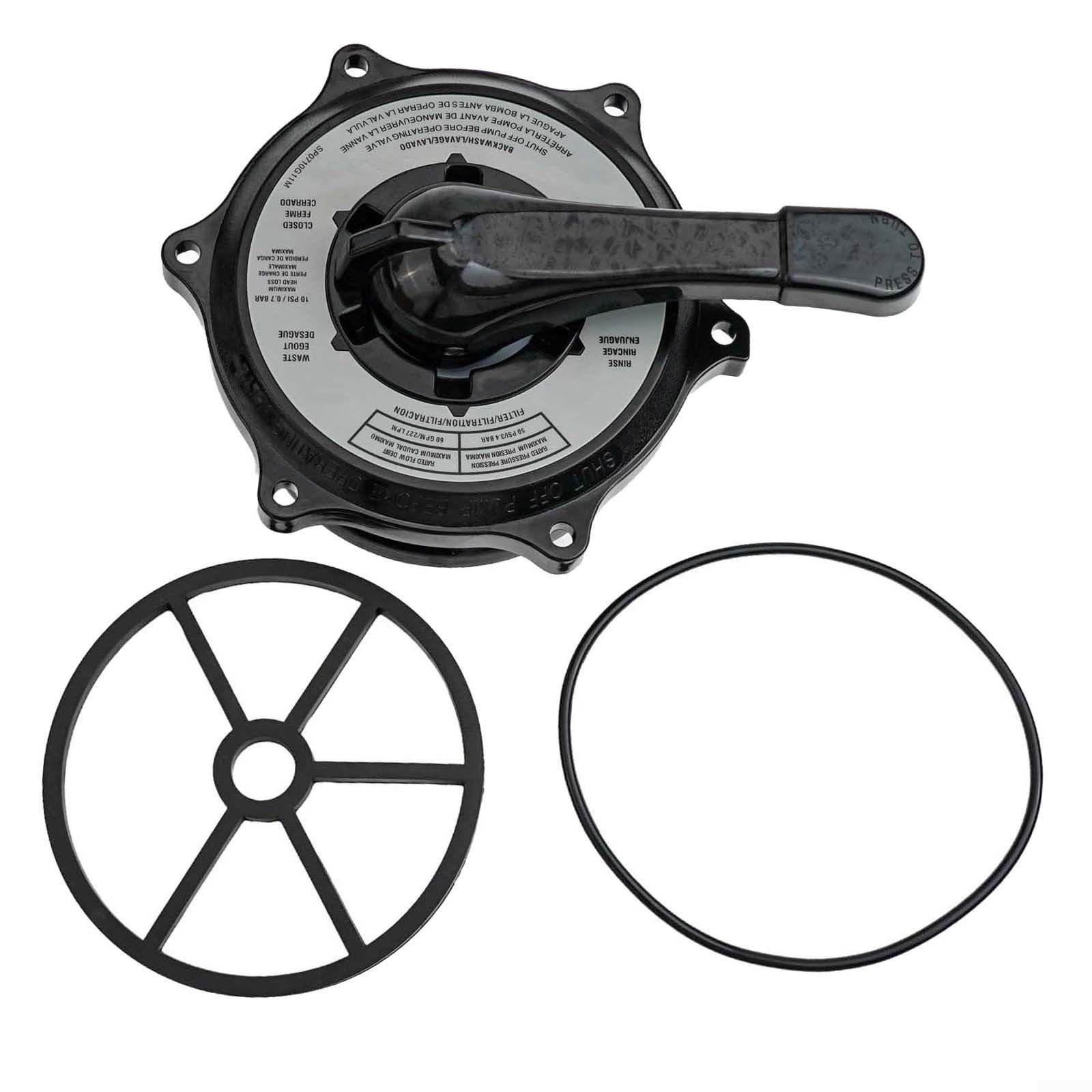 Spx0710xba17 Ricambio Tappo Chiave Maniglia Kit con Guarnizione per Sp0710 Sp0710x Sp0711 Sp0712 Multiport Filtro A Sabbia Valvole Nero ABS Costruzione