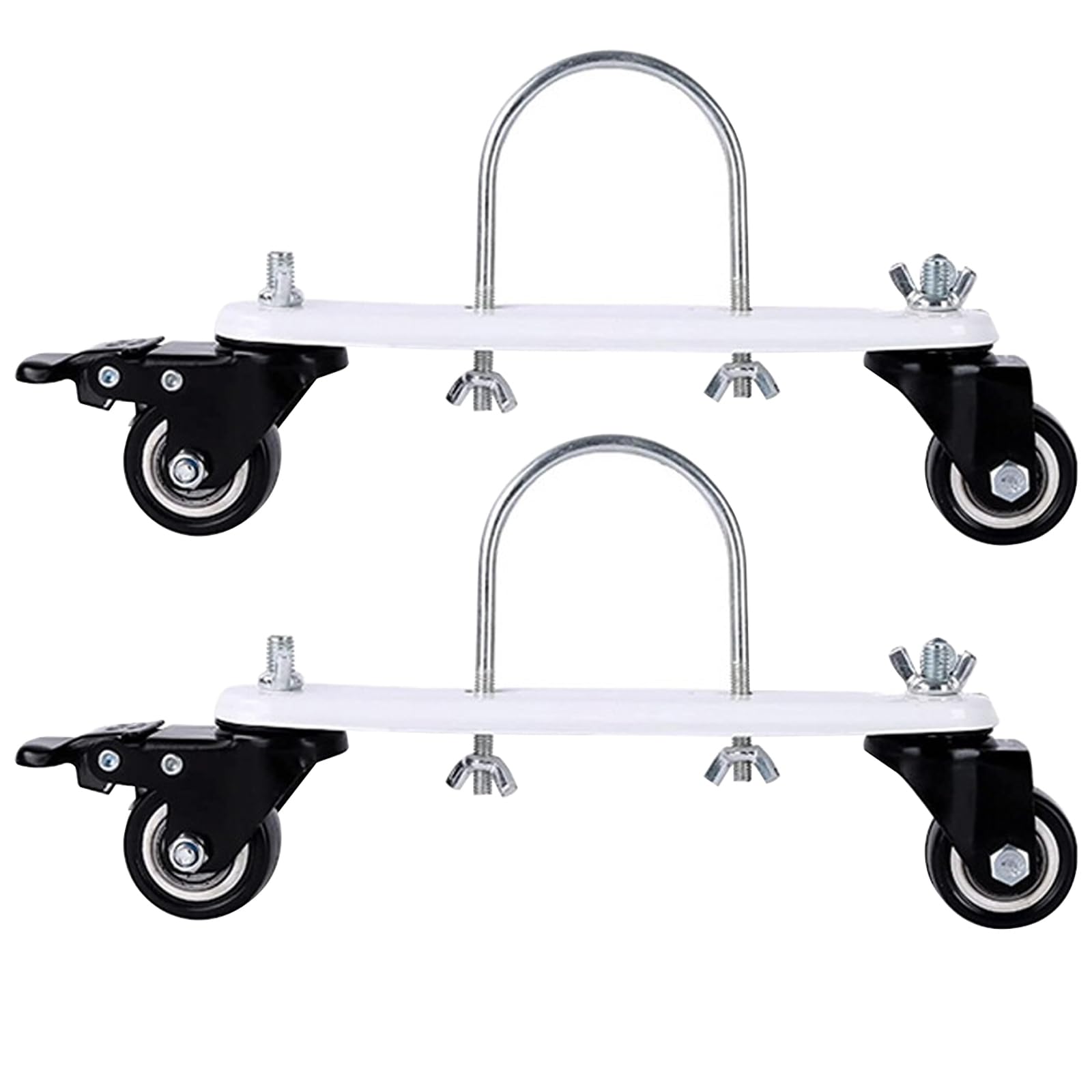 Support pour radiateur électrique en acier avec 2 roulettes en U