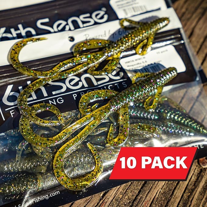 6th Sense Fishing Hogwalla 5.8in - Hybrid Creature Bait - Soft Plastic (Green Pumpkin Pro)