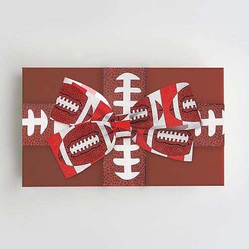 Miniatura 5 de 2 rollos de cintas de fútbol para manualidades, rugby de fútbol con borde con cable, cinta de arpillera marrón y roja, rollos deportivos, cintas con