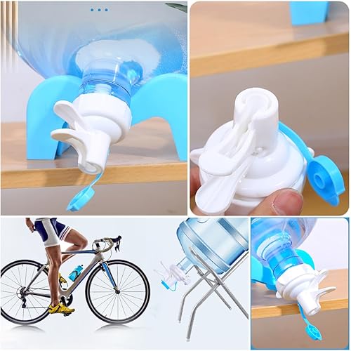 Miniatura 8 de Soporte plegable para jarra de agua de 5 galones, soporte para botella de agua de manantial con válvulas dispensadoras de enfriador de agua, agarres