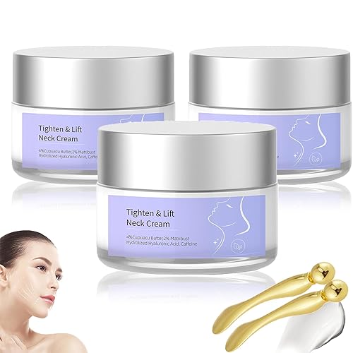 Crema para el cuello para piel crepey, crema reafirmante para el cuello, antienvejecimiento, aprieta y levanta el cuello, crema para apretar y