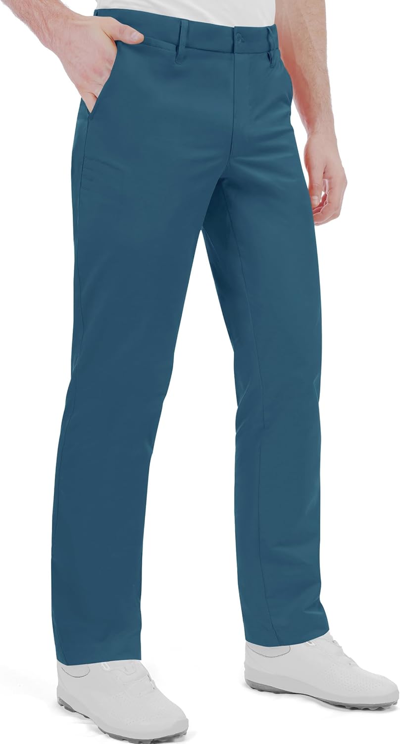 Men's Golf Pants Stretch Waist Slim Fit Tapered Classic Fit Golf Pants - Image 2