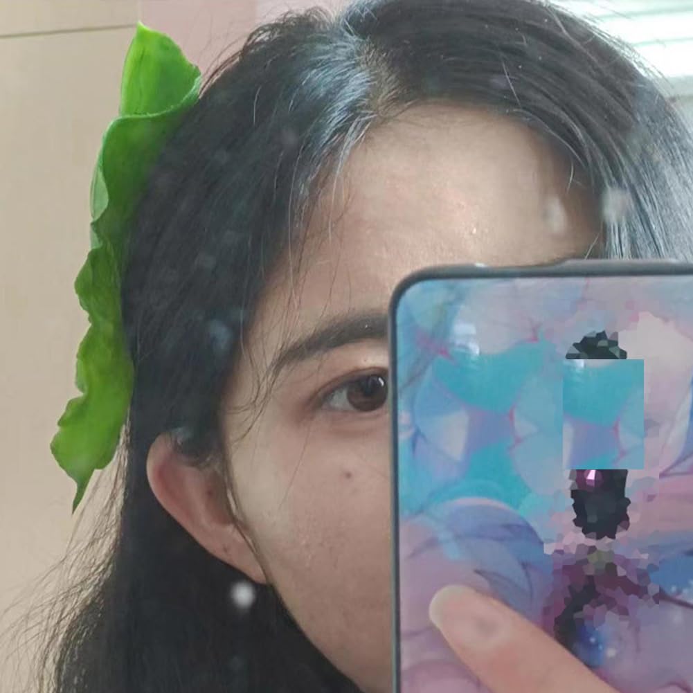 2Pcs Artificial Lettuce Leaves Hair Clips Funny Leaves Design Metal Alligator Hair Clip Decorative Side Clips Hair Pins Hair Barrettes Hair Accessories for Women, Green image 3
