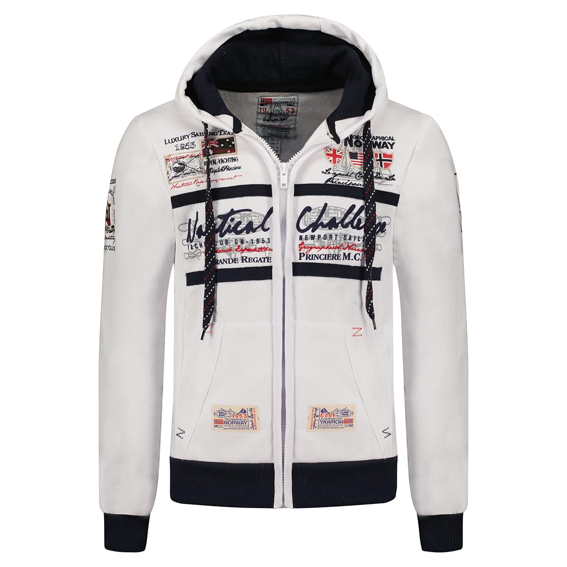 Sudadera Con Capucha Geographical Norway Para Hombre - Mezcla Algodón/poliéster, Cómoda Para Deporte Y Diario