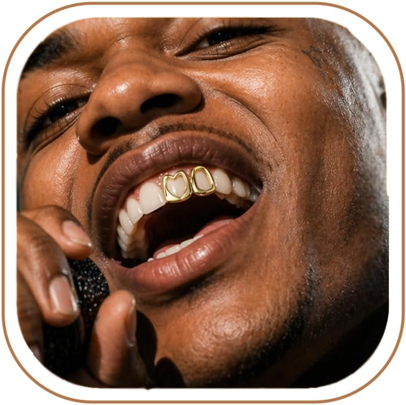 3 piezas grillz de dientes dorados para mujeres y hombres miniatura 1