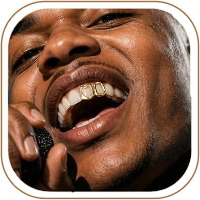 Longita 3pcs Gold Teeth Grillz for Women Grills for Your Teeth Men Gold Tooth Cap Grillz for Women Golden Tooth Jewelry Cross Heart Mouth Grills Men Hip Hop Outfits Custom Accessory Halloween Party