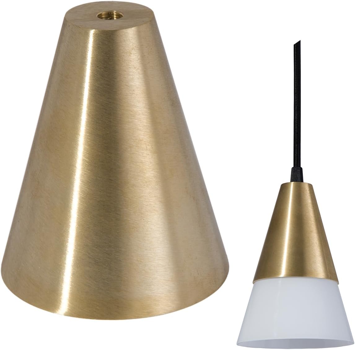 B&P Lamp® Modern Brass Conical Shade Holder