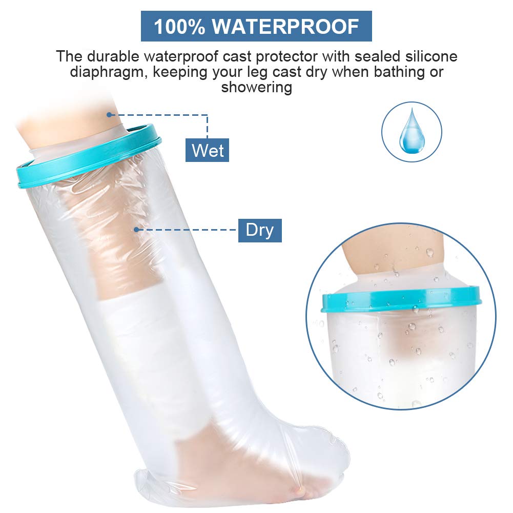 Yosoo Health Gear Housse de Protection Imperméable de Jambe, Imperméable de Plâtre de jambe, Protège-plâtre Jambe pour Adulte pour Le Bain, Maintien au Sec du Bandage 104cm