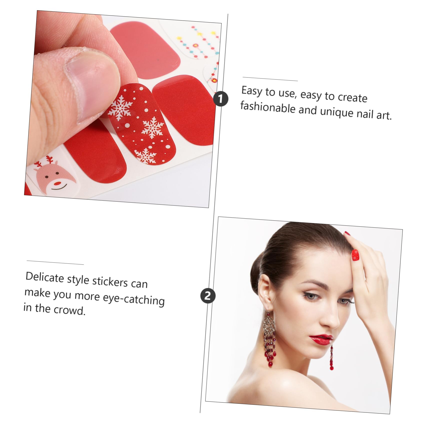 FRCOLOR Fogli Adesivi natalizi per nail art adesivo per unghie adesivi per smalto natalizi adesivi unghie natale adesivi per unghie natalizie decalcomanie per unghie etichetta