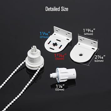 32mm Roller Blind Fitting Repair Kit, Roller Shade Clutch Bracket for 1-1/4''(32mm) with Bracket, Clutch & Idle End Plug