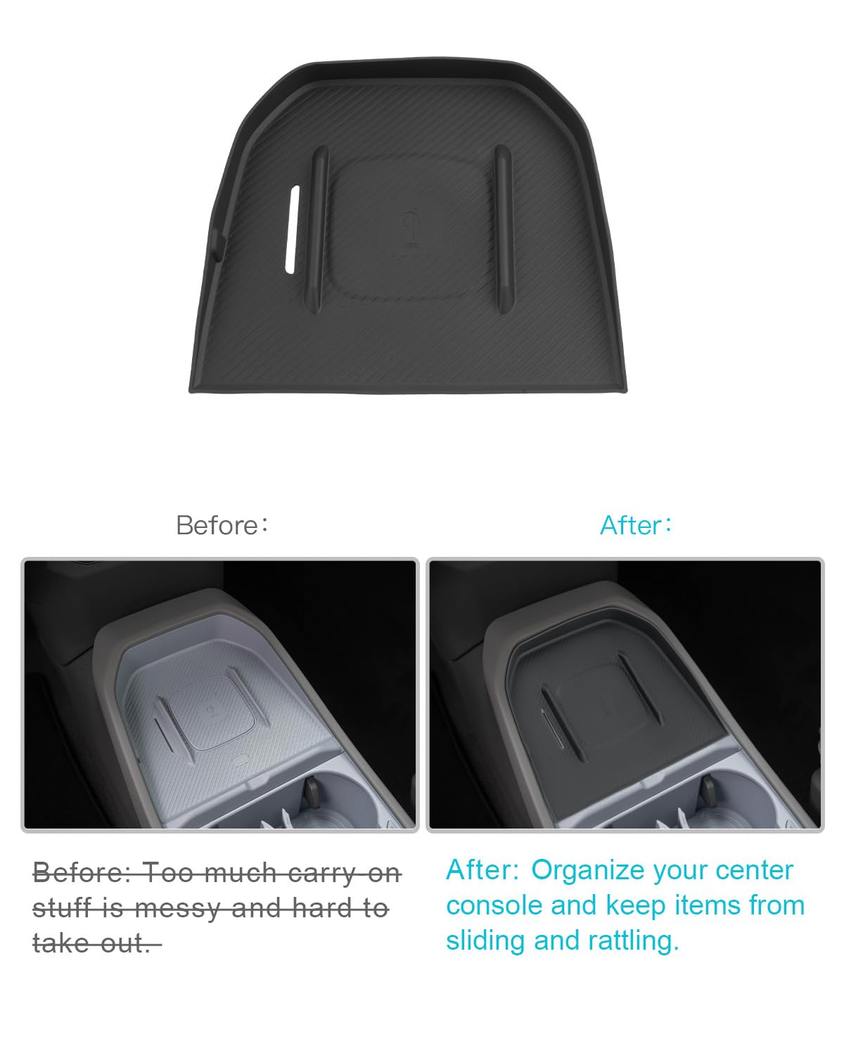 CDEFG Compatible avec Kia EV3 2025 2026 Tapis de chargement sans fil console centrale Tapis antidérapant en silicone antidérapant Tapis de chargement de voiture EV3 GT 2026 Accessoires