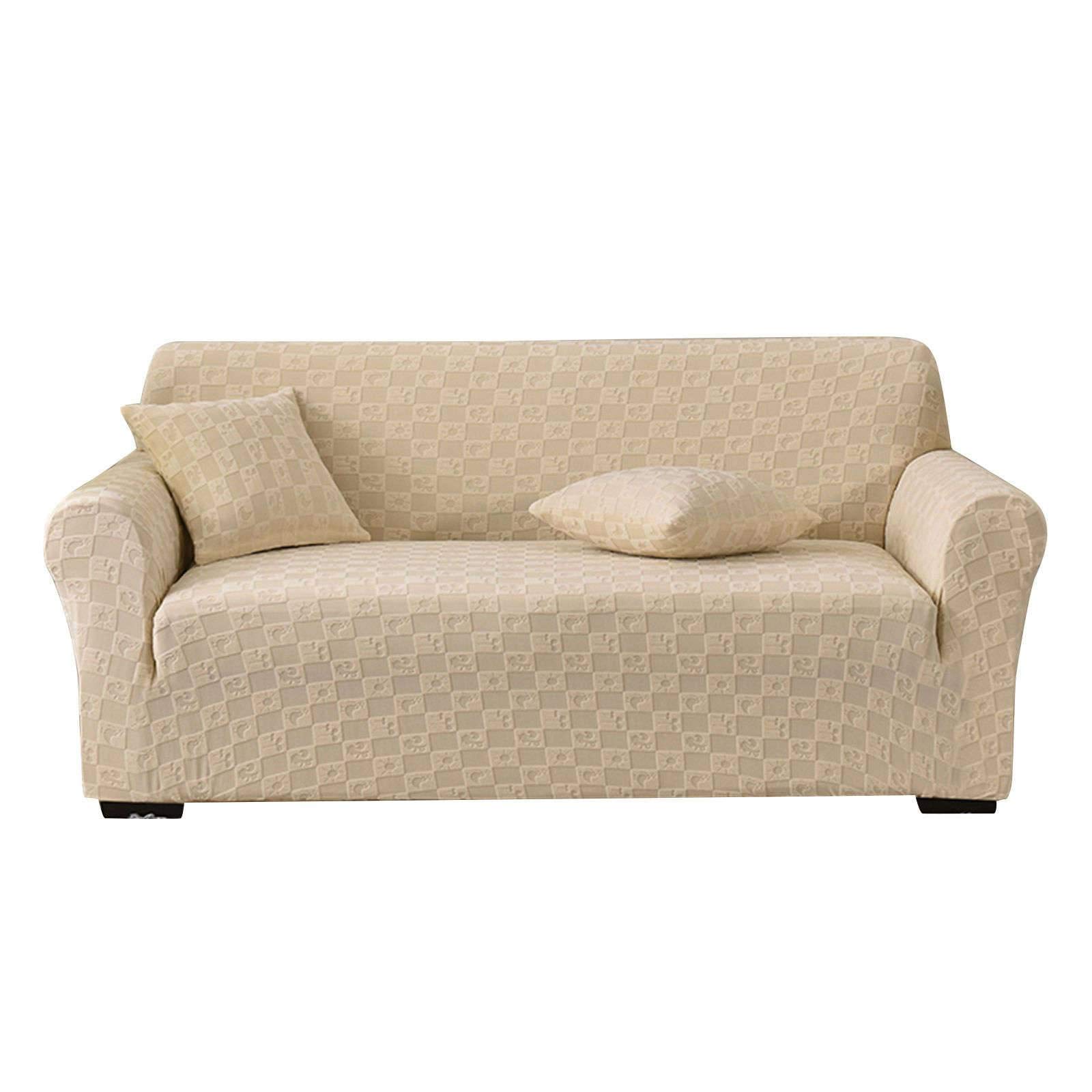 HALOUK High Stretch Sofa Cover,1-Piece Soft Couch Cover Non Slip Washable Spandex Jacquard Fabric Furniture Protector Sofa Slipcover for Living Room Pet-O-L (190-230cm)