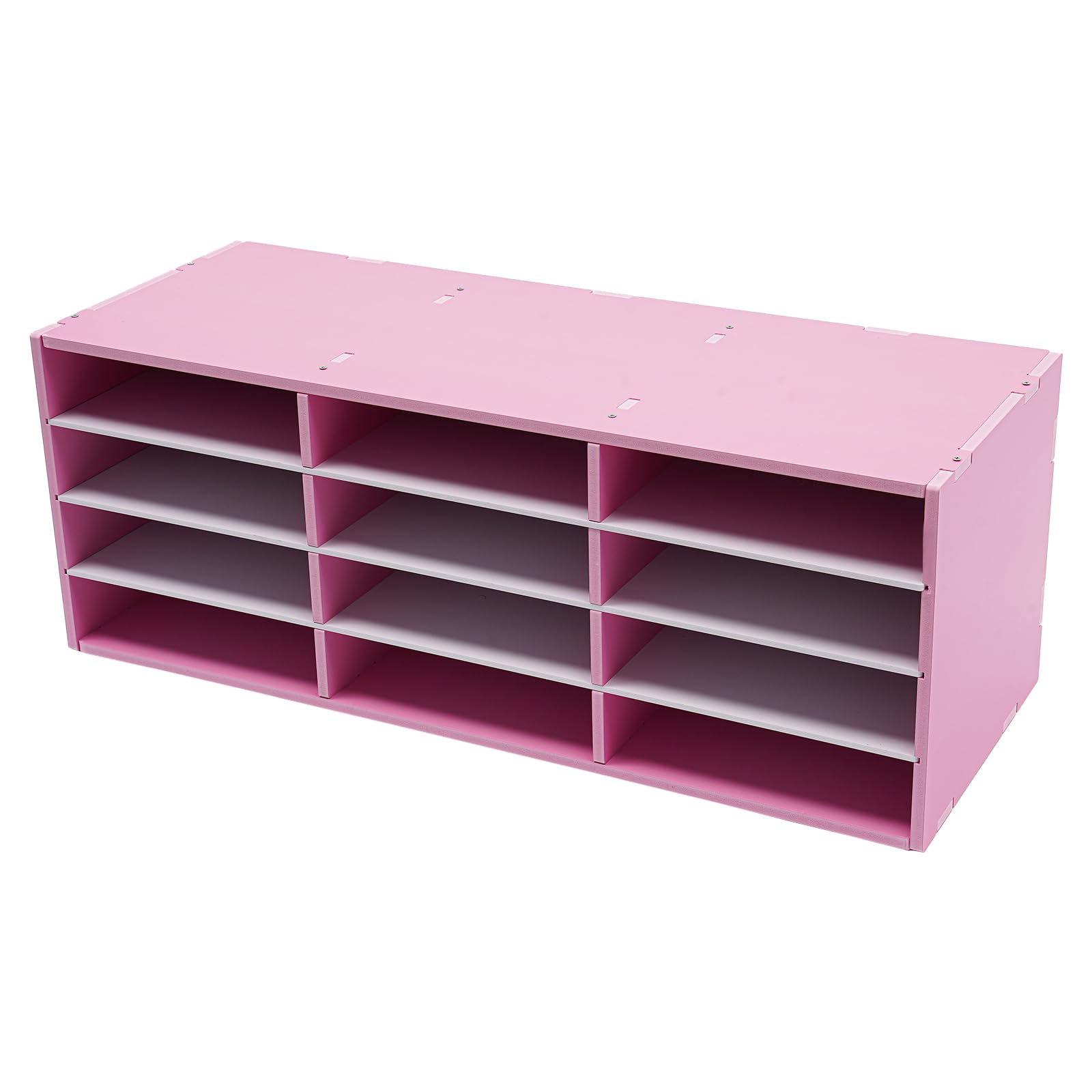 Organizer per letteratura con 12 scomparti e ripiani regolabili per l'organizzazione della casa e dell'aula, armadietto per posta, 78,7 x 30,5 x 30,5 cm