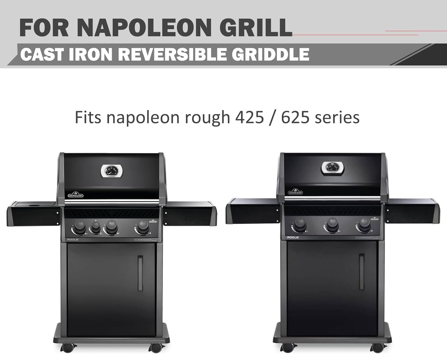 Oklagarden Griddle Replacement Parts for Napoleon Rogue 425 Grill Parts Rogue 625 Rogue XT 425 SIB Grill Griddle Plate Freestyle 425 Series 56425 Reversible Griddle Rogue SE 425 RSIB Griddle Inserts