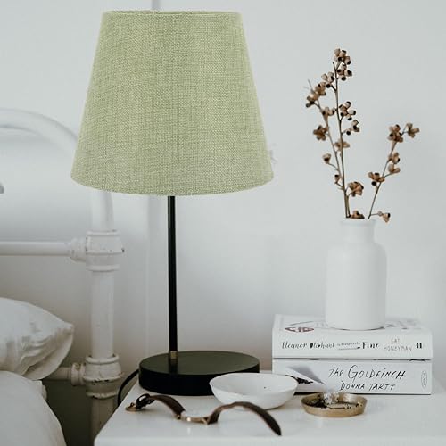 Miniatura 9 de DOITOOL Pantalla de tambor de tela para lámpara de mesa, lámparas de pie, pantalla de lámpara de araña, pantalla de lámpara de arpillera de granja,