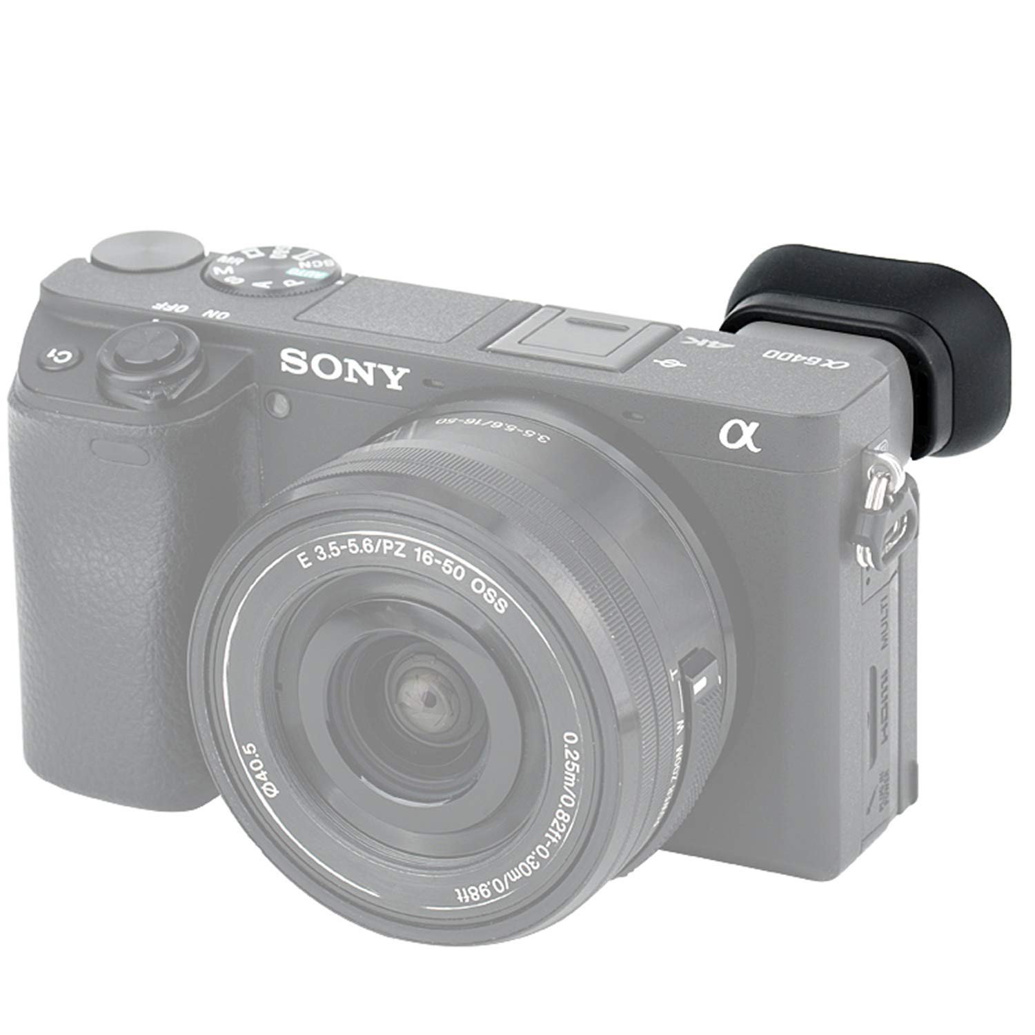JJC KIWIFOTOS Ergonomische Lange Kamera Augenmuschel für Sony Alpha a6600 a6500 a6400 Augenstück Sucher ersetzt EP17 weiches Silikon