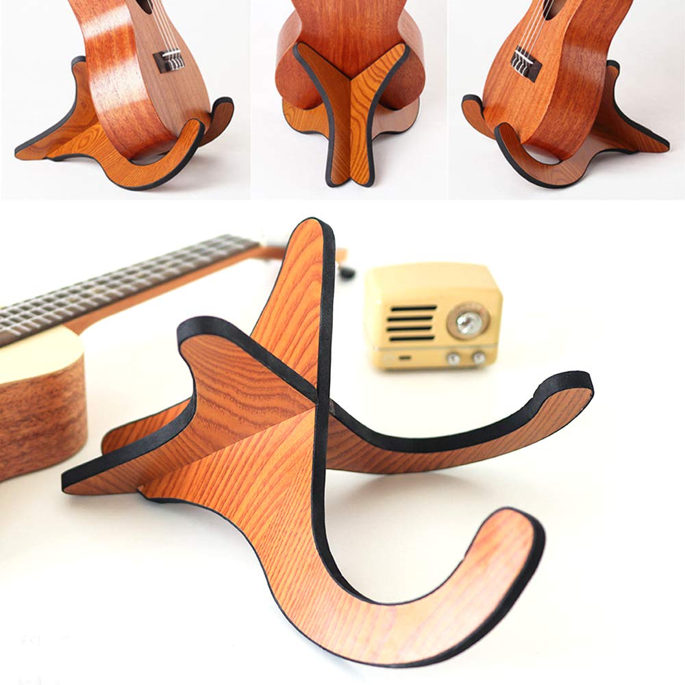 Supporto Per Ukulele, Stand Ukulele, Rack Per Ukulele, Supporto Per Chitarra, Supporto Per Strumenti In Legno Pieghevole X Frame Stand Con Bordo Spugna, Per Ukulele, Mandolino, Banjo, Violino - 5