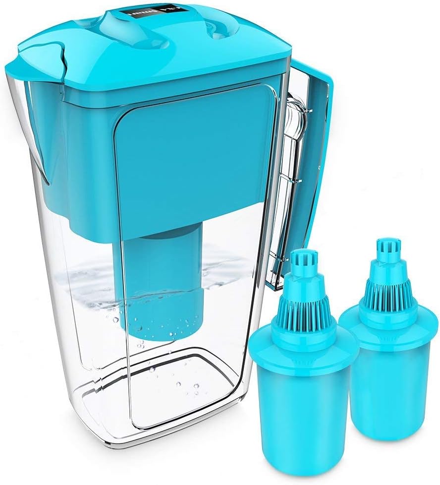 OXA Alkaline Water Filter Pitcher - 2.5L Pure Healthy Water Ionize, Two x 60-Day Filters, BPA-Free, Clean Toxin-Free Mineralized Alkaline Water Purifier