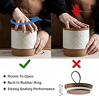 Vista 6 de Large Jar with Lid, Ceramic Coffee Container with Airtight Lids, Food Storage Containers, Kitchen Canisters for Countertop Coffee Bar Accessories