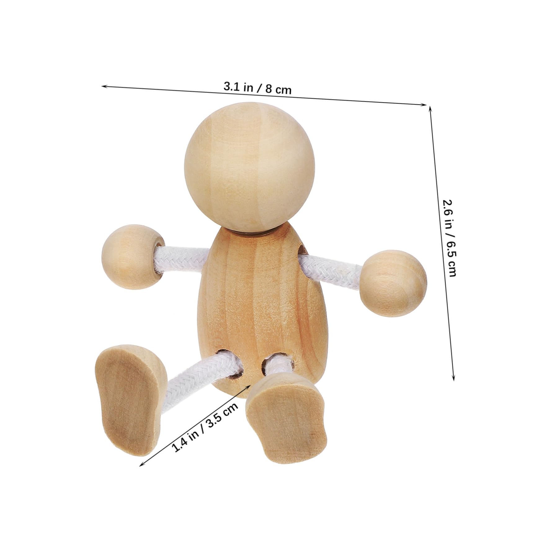 DOITOOL 16 Piezas Muñecos de Madera sin Pintar para Manualidades de Figuras Pequeñas de Madera para Pintar Juguetes para Adolescentes Decoración del Hogar Artesanal