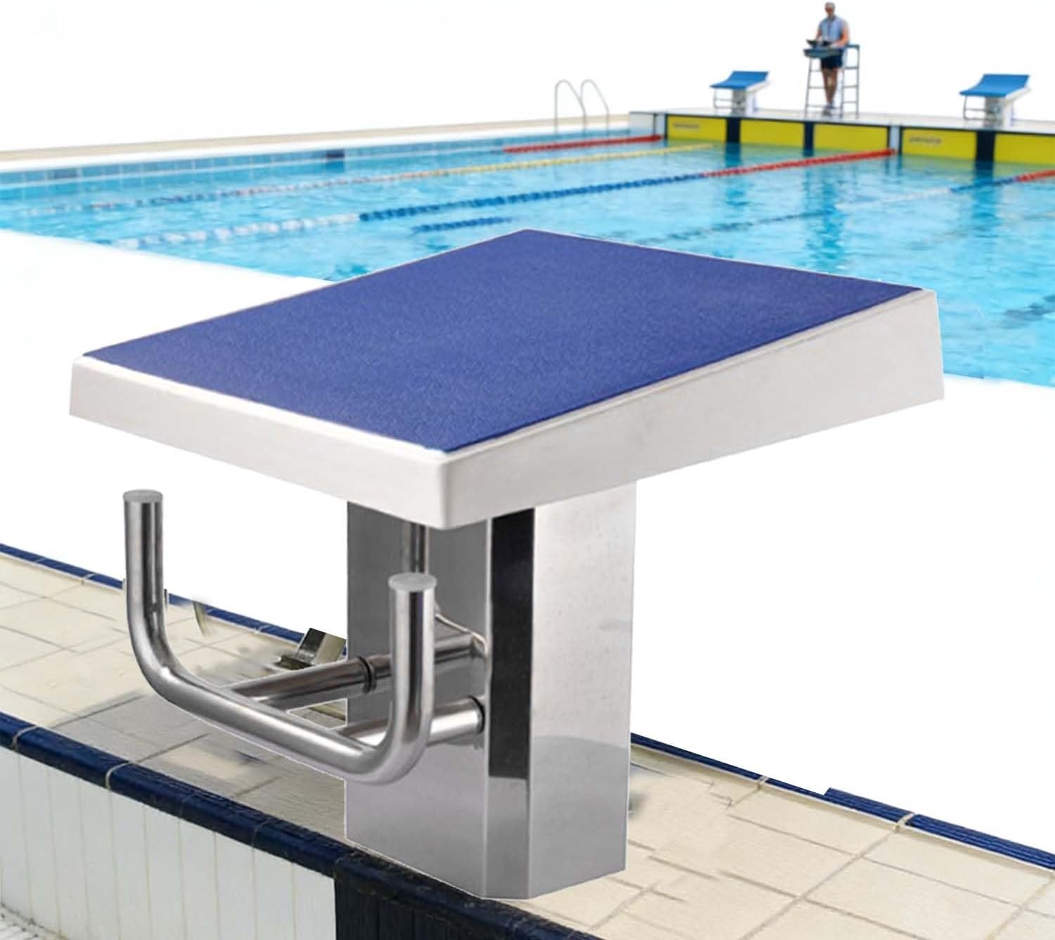 Diving Board Professional Heavy Duty Diving Board, Stainless Pool Jumping Platform, Anti Slip Rubber Surface, Competition Diving Board Deck, Ideal for Swim Meets and Training(Upgrade)