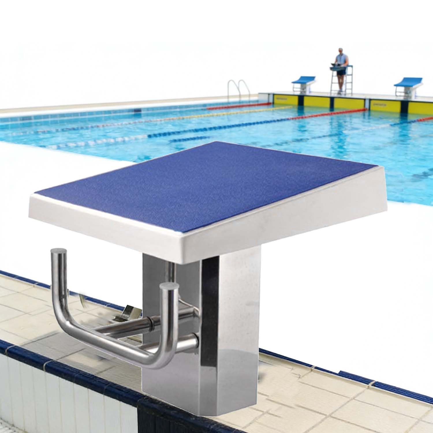 Plateforme de Plongeon antidérapante pour Piscine, adaptée aux athlètes, Plateforme de Plongeon à Deux Niveaux, avec Une capacité de Poids de 550 Livres, idéale pour Les compétitions et l'en