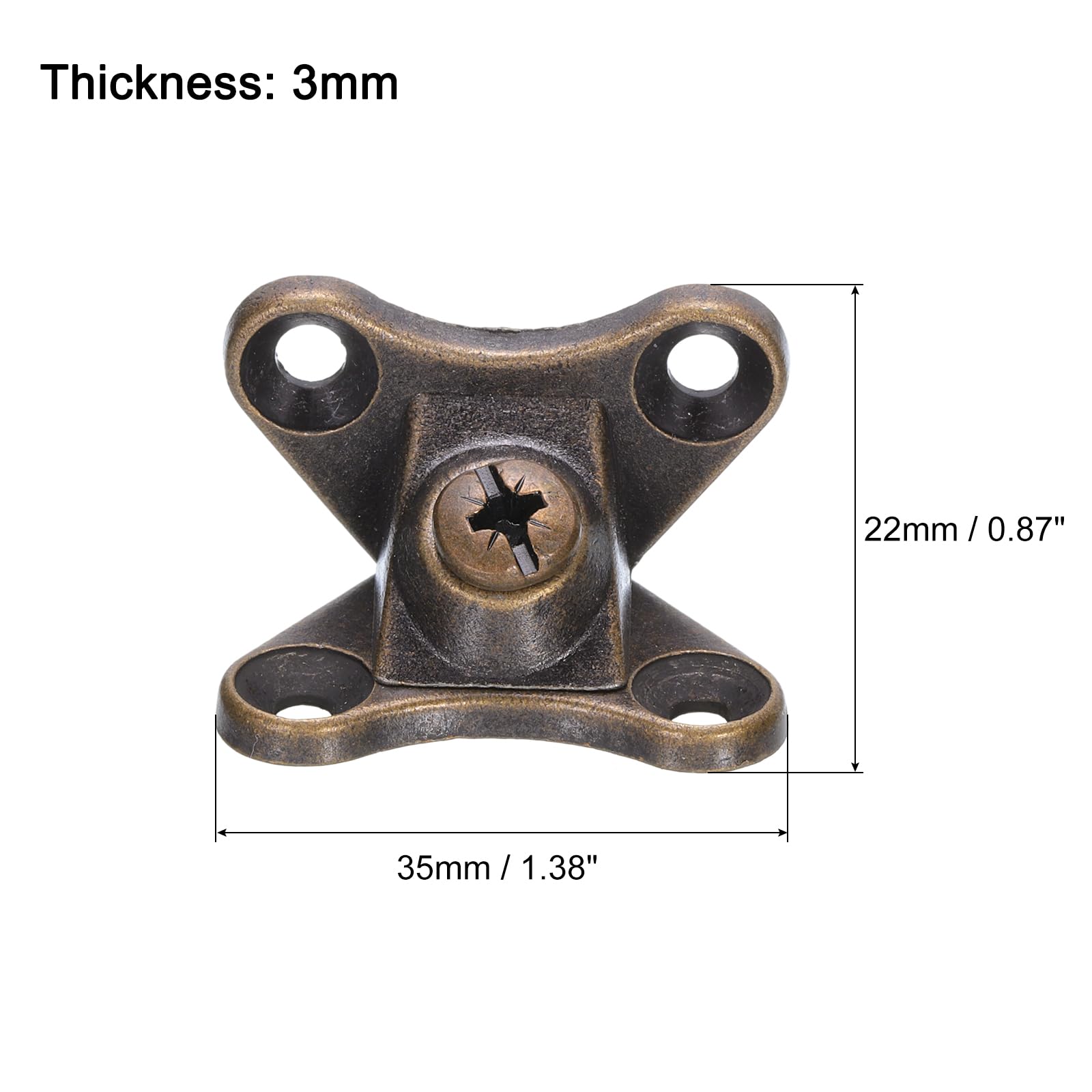 uxcell 24Pcs Removable Corner Brace, Metal Butterfly L Brackets Right Angle Support with Screws for Shelves Cabinets - Image 2