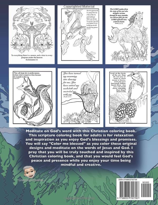 God's Blessings and Promises:: Scripture Coloring Book for Adults; Adult christian coloring books for women; Calming Coloring Books - Image 2