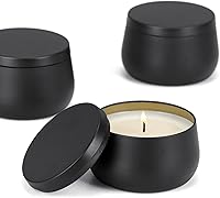 Vista 4 de 8oz Black Candle Tins for Making Candles 24 Pack - Candle Jars 8 oz Tin Bulk Candle Jars with Lids for Candle Making(Black)