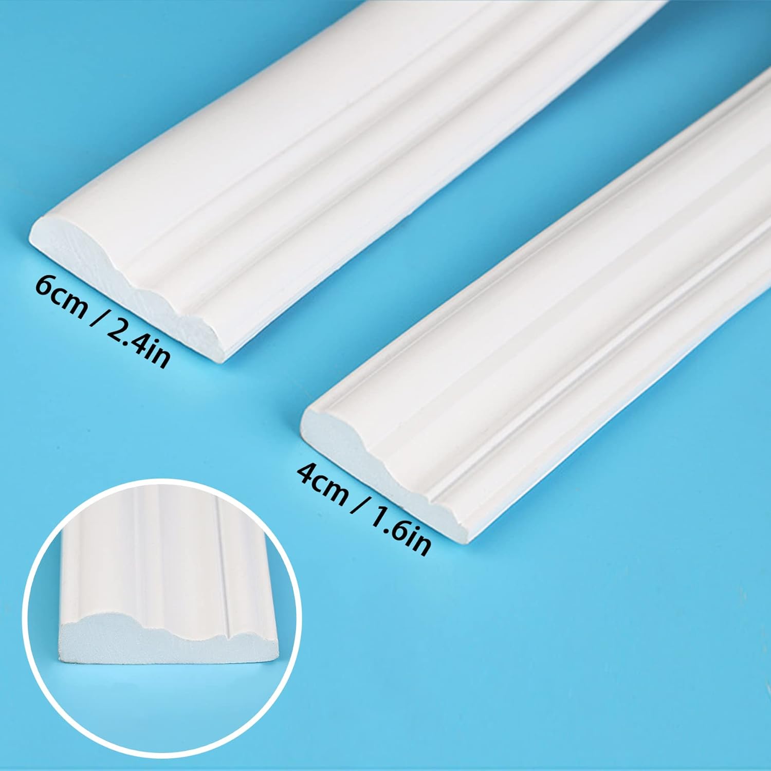 Gaahing Peel and Stick Wall Molding Trim & Chair Rail, Self-Adhesive Panel Moulding, DIY Home Decor on Cabinet Door Mirror Frame, 9.8ft x 2.4in